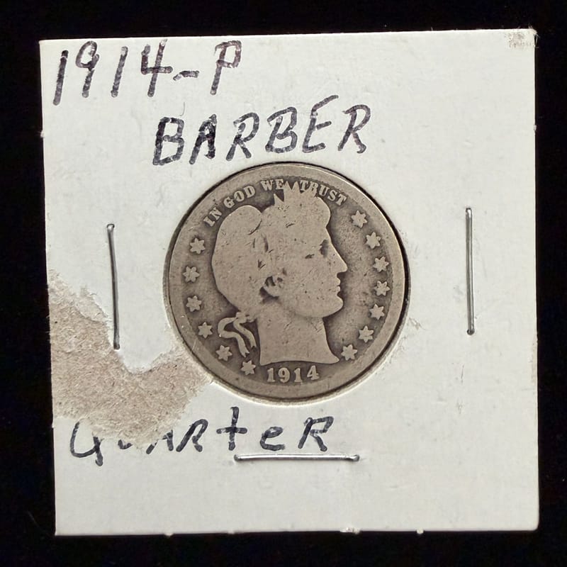 1914 Barber Quarter – 90% Silver - Image 1