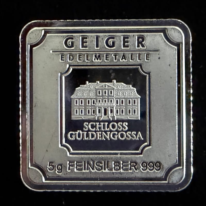 Geiger 5 gram .999 Fine Silver Bar - Image 1