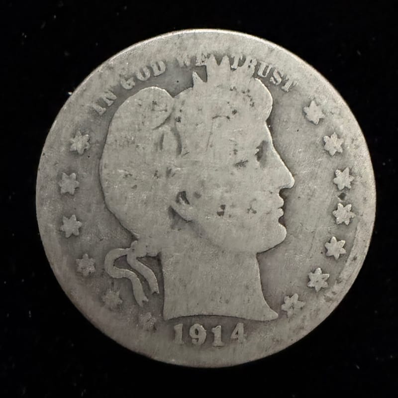 1914 Barber Quarter – 90% Silver - Image 1