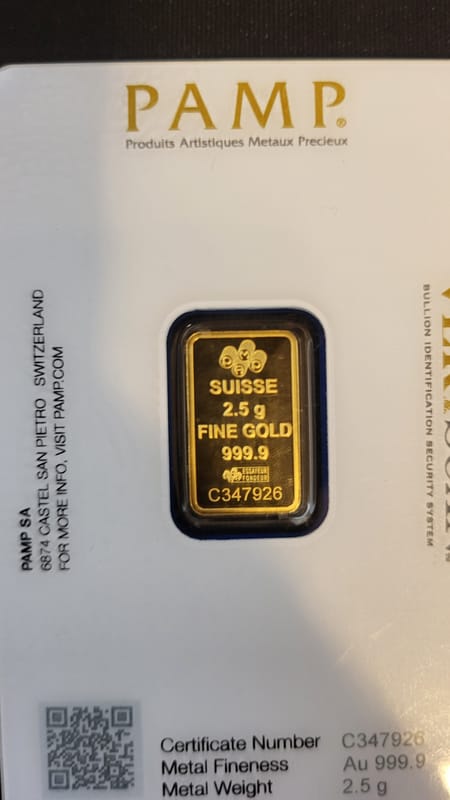 2.5 Gram PAMP Gold Bars -  - Image 3