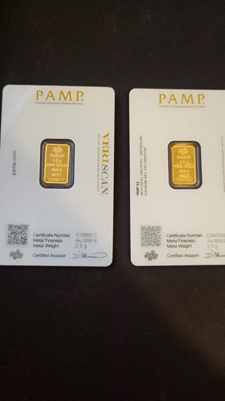 2.5 Gram PAMP Gold Bars -  - Image 1
