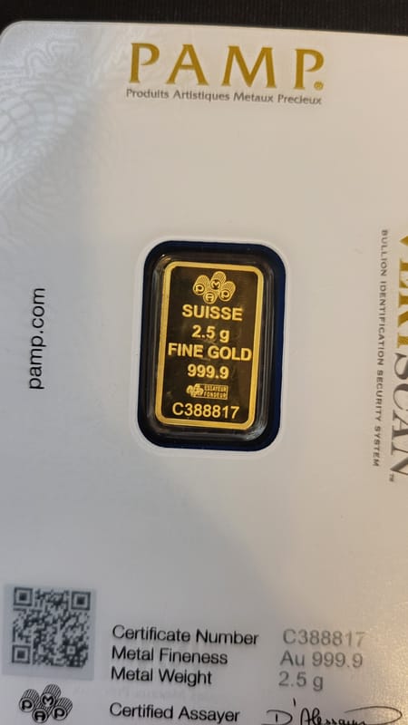 2.5 Gram PAMP Gold Bars -  - Image 4