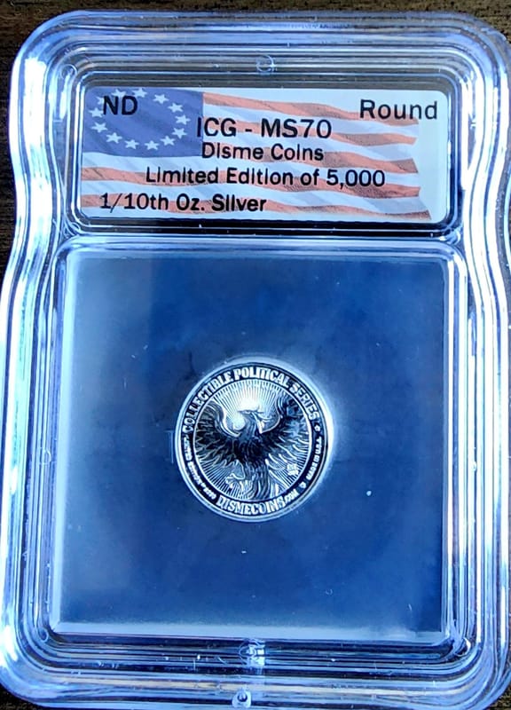 Disme Coins 1/10 oz Fine Silver Limited Edition MS - Image 1