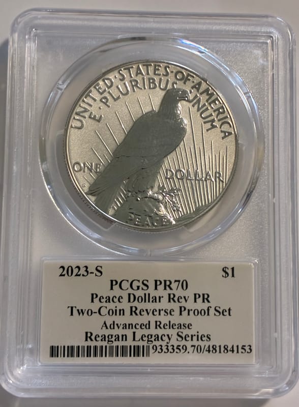 2023-S Morgan + Peace $1 Set Reverse Pr PF70 - Image 6