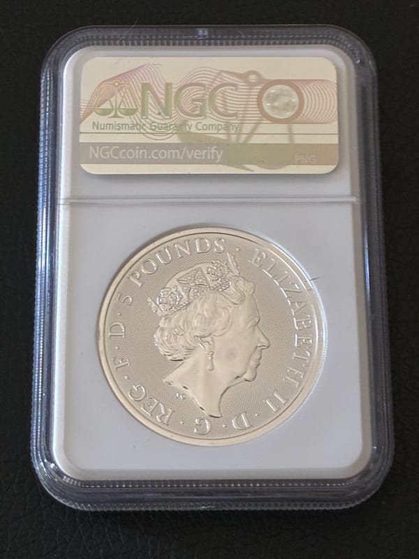 2019 Queen's Beasts Yale of Beaufort £5 2oz .9999 - Image 2