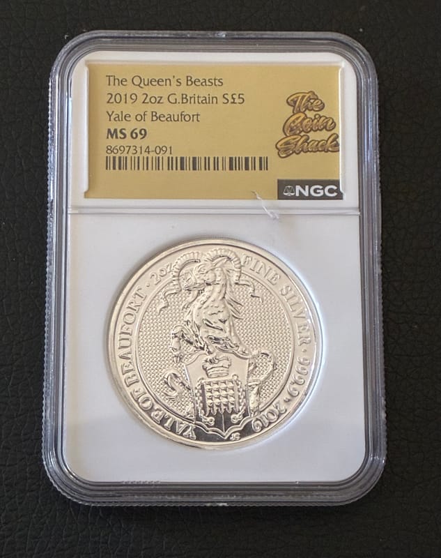 2019 Queen's Beasts Yale of Beaufort £5 2oz .9999 - Image 1