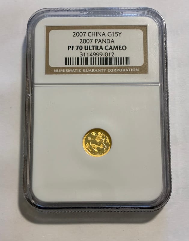 2007 China 15 Yuan 1/25 Oz Gold Panda NGC PF70 UC - Image 1