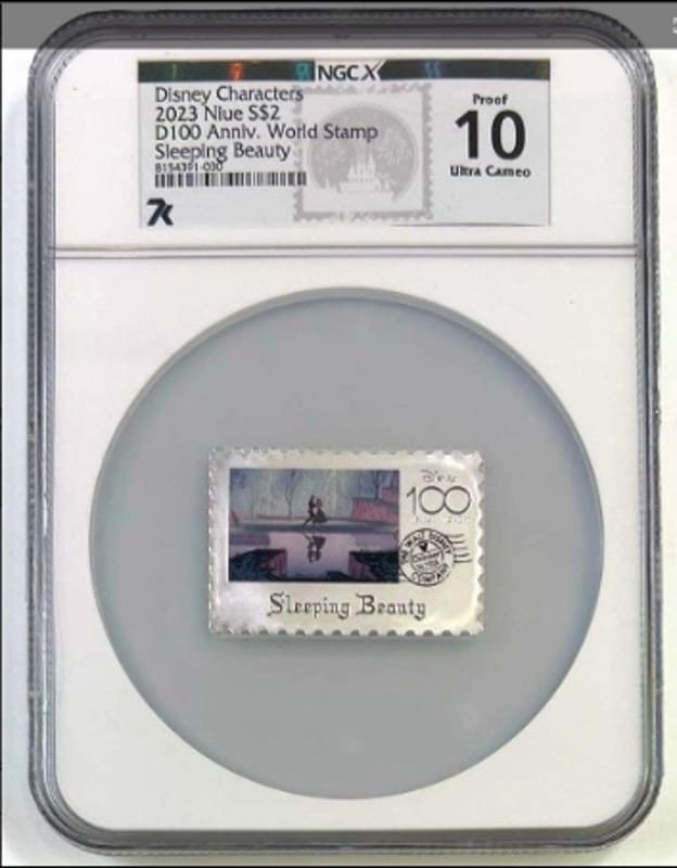 2023 Niue Disney 100 Sleeping Beauty PROOF 10 UC.  - Image 6