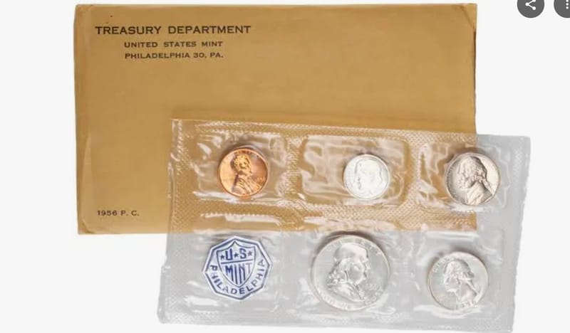 1956 PROOF SET * ORIGINAL * 5 Coin U.S. Mint  - Image 2