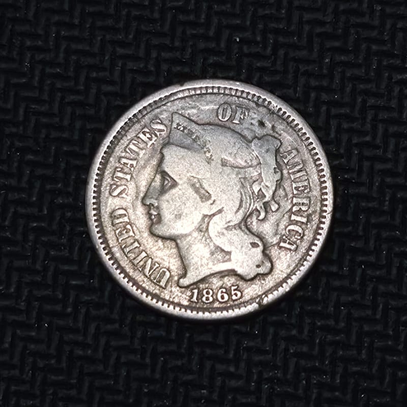 💢 1865 United States Three-Cent Nickel – Liberty  - Image 1