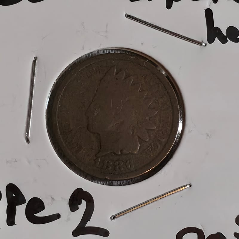 1886 Indian Head Cent TYPE 2 F-VF - Image 2