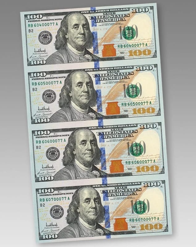 $100 - 4 Note Sheet (New York) Series 2025 - Image 4