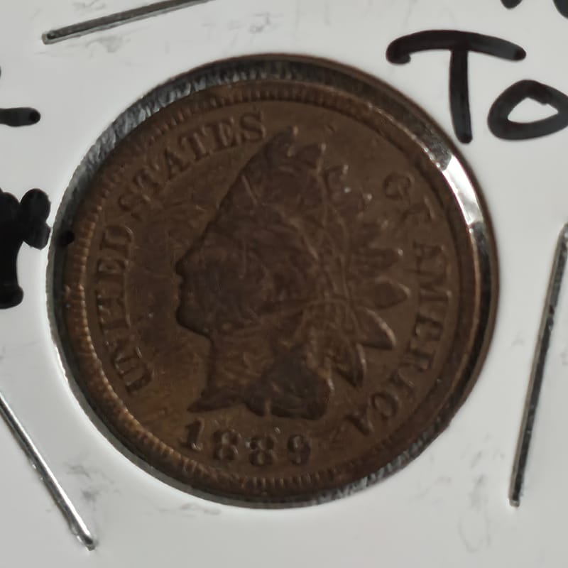 1889 Indian Head Cent Toned  - Image 5