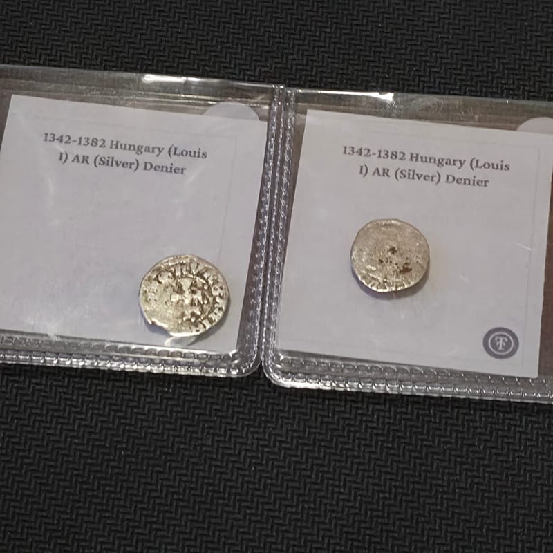 2silver Denier(Denár)coins from Kingdom of Hungary - Image 1