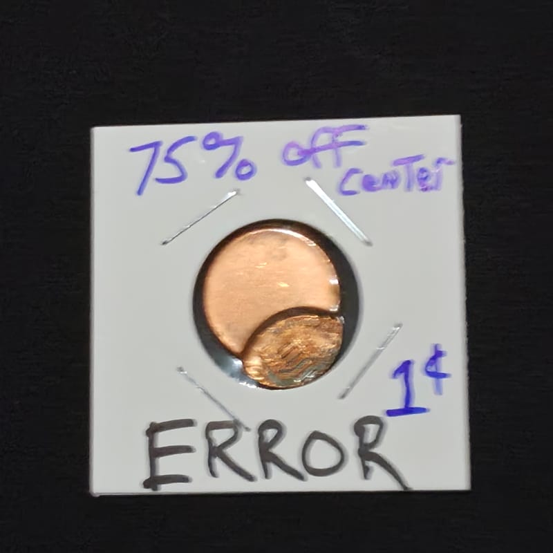 Rare Lincoln Penny 75% Off Center Error Unc Date? - Image 6