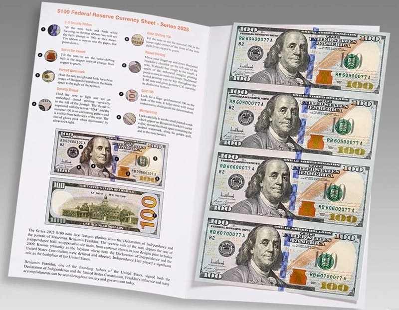 $100 - 4 Note Sheet (New York) Series 2025 - Image 3