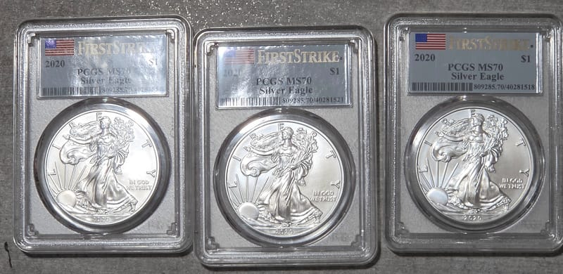 2020 Silver Eagle PCGS MS70 First Strike Label $1  - Image 4