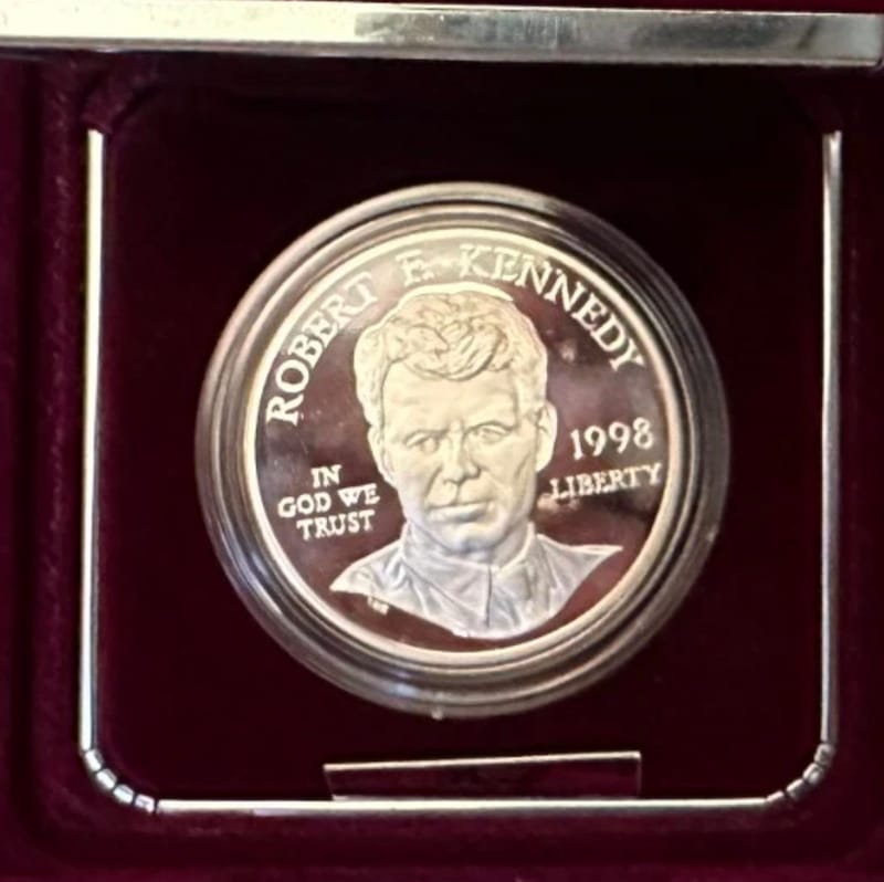 1998 Robert F. Kennedy $1 Silver Proof W/Box & COA - Image 1