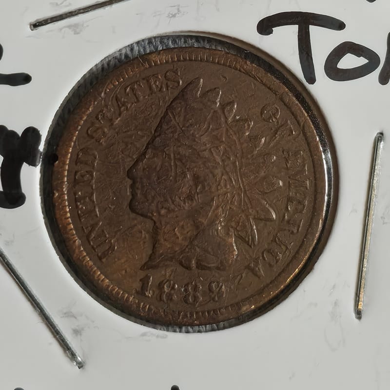 1889 Indian Head Cent Toned  - Image 3