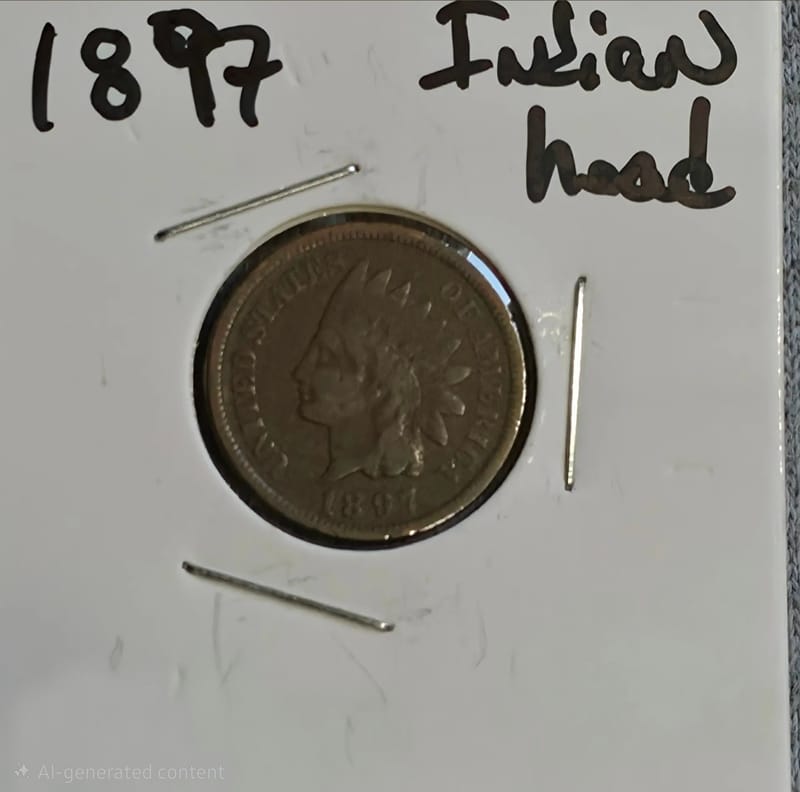 (2) 1897 Indian Head Cents in MS60 condition  - Image 1