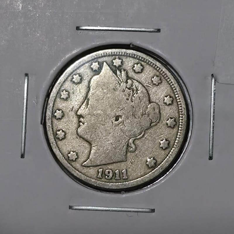 1911 P Liberty Head V Nickel 5 Cent F-VF - Image 4