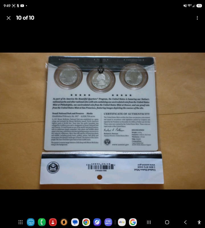 2012 S P D AMERICA'S THE BEAUTIFUL DENALI 3 Coins - Image 7
