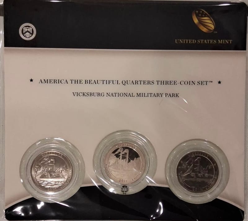 2011 Vicksburg National Park P/D/S 3Coin Quarters - Image 1