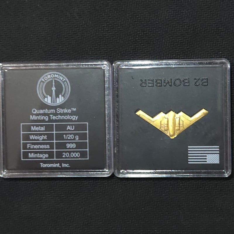Northrop B-2 Bomber JET 1/20 Gram Shape Minted 24K - Image 6