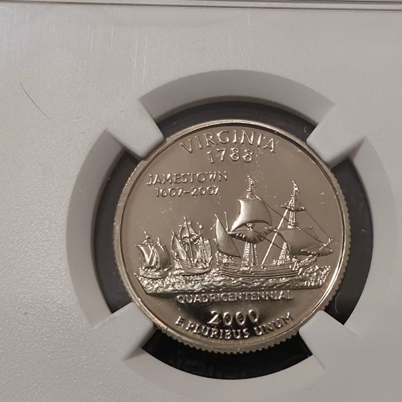 💢 2000-S Clad Virginia State Quarter  PF67 UCameo - Image 4