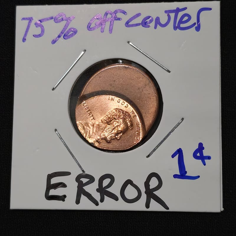 Rare Lincoln Penny 75% Off Center Error Unc Date? - Image 4
