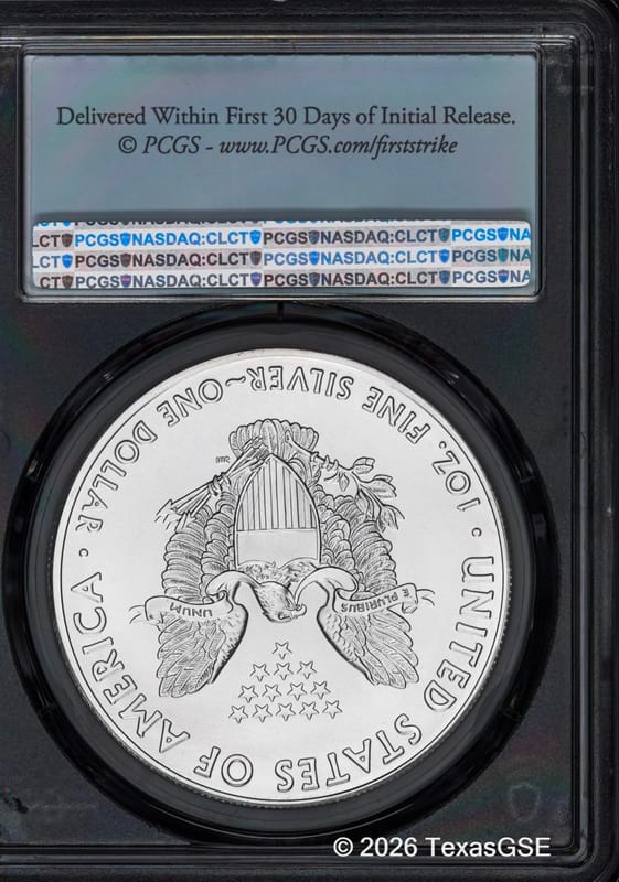 2020 Silver Eagle PCGS MS70 First Strike Label $1  - Image 2