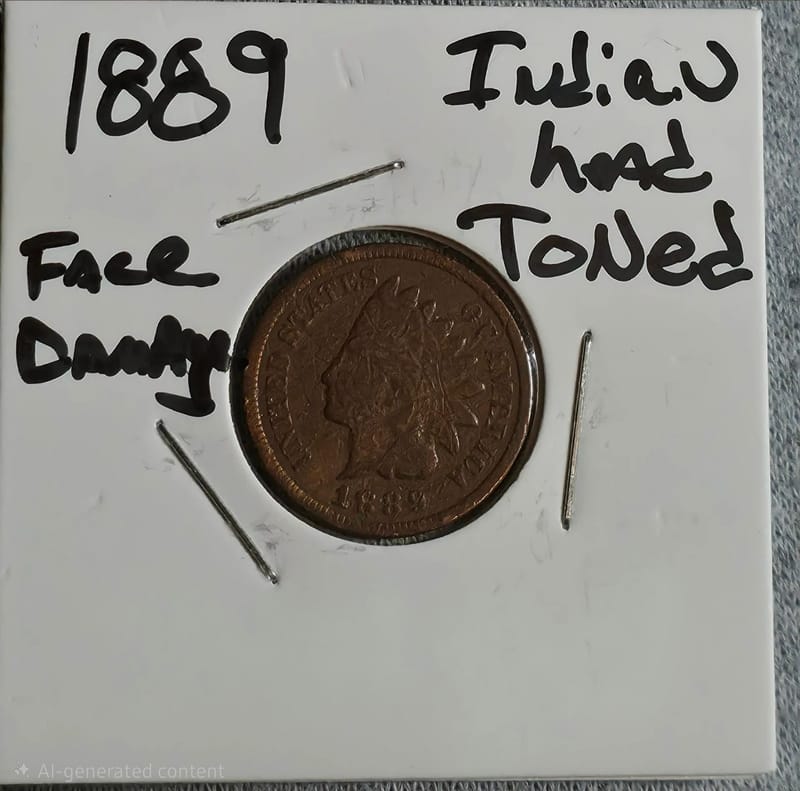 1889 Indian Head Cent Toned  - Image 1