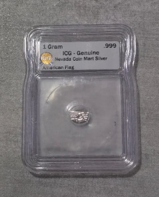 1 Gram .999 Fine Silver American Flag Round – ICG  - Image 1