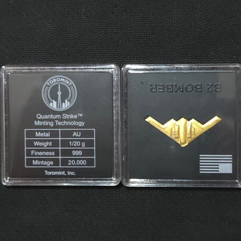 Northrop B-2 Bomber JET 1/20 Gram Shape Minted 24K - Image 2