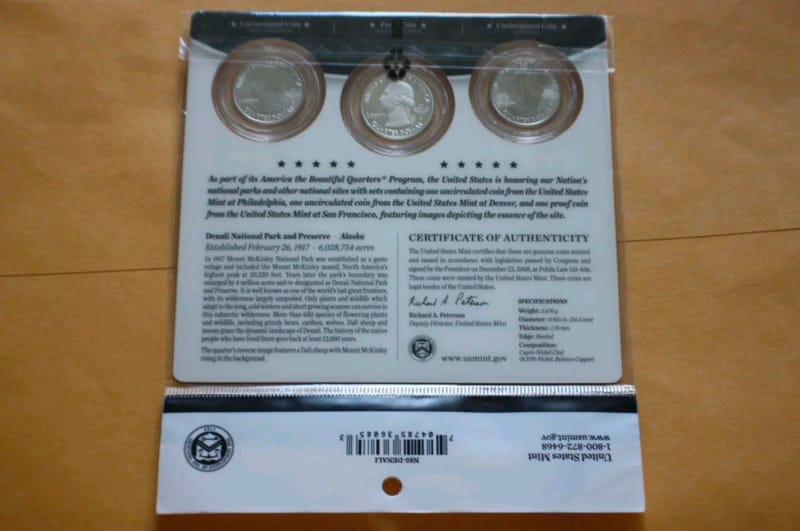 2012 S P D AMERICA'S THE BEAUTIFUL DENALI 3 Coins - Image 5