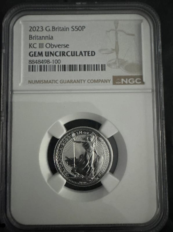 2023 Great Britain 50p Silver Britannia KC III Obv - Image 7