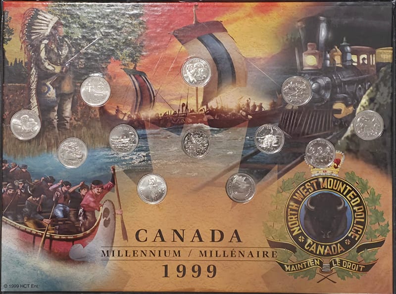 1999 Canada Millennium SILVER Proof Quarter Set  - Image 1