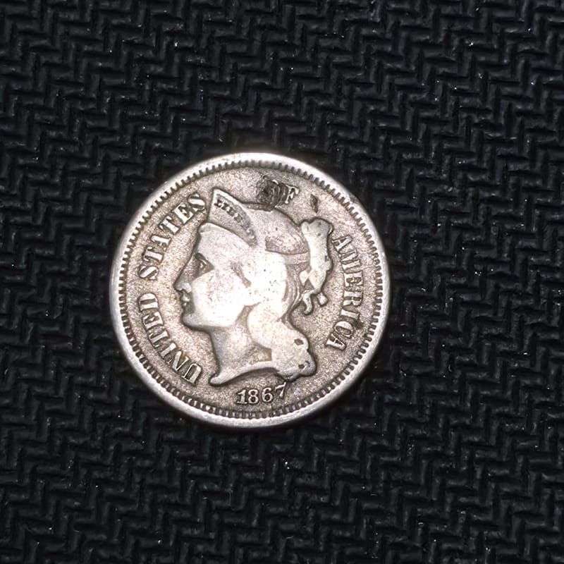 💢 1867 United States Three-Cent Nickel – Liberty  - Image 1
