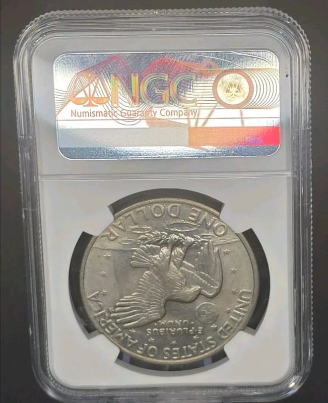 1972 Eisenhower Dollar $1 – NGC BRILLIANT UNC – “D - Image 2