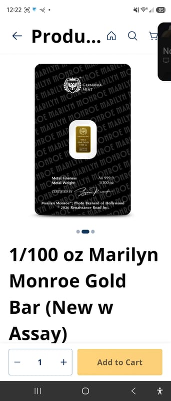 1/100 oz Marilyn Monroe ☆SPECIAL☆ - Image 2