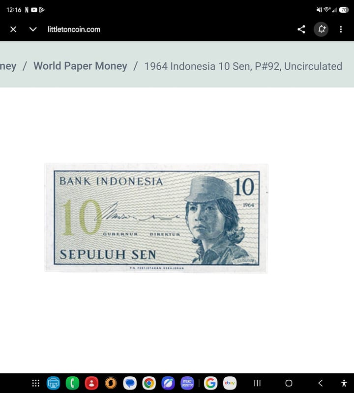10- Sequential Indonesia 10 Sen 1964 Uncirculated - Image 4