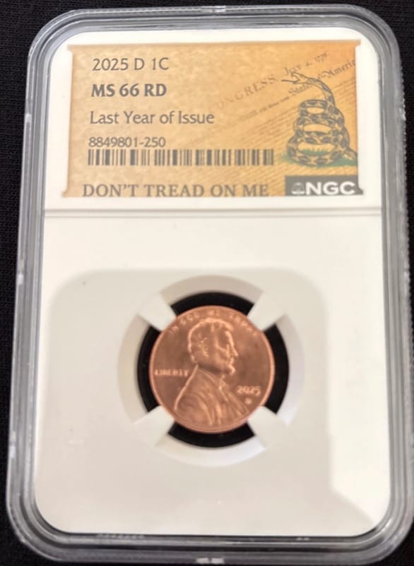 2025 (D) 1C NGC MS 66 RD Last Year of Issue  - Image 2