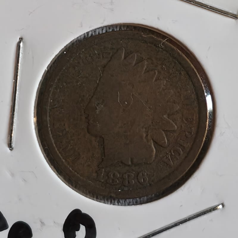 1886 Indian Head Cent TYPE 2 F-VF - Image 5