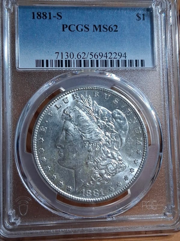 1881-S Morgan Silver Dollar PCGS MS62 - Image 1