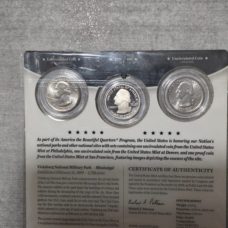 2011 Vicksburg National Park P/D/S 3Coin Quarters - Image 4