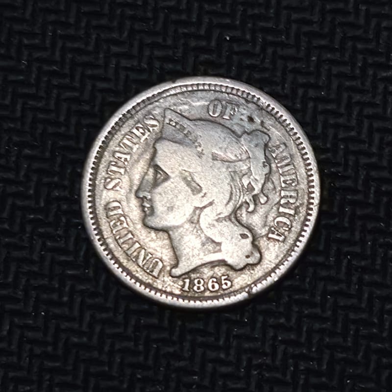 💢 1865 United States Three-Cent Nickel – Liberty  - Image 3