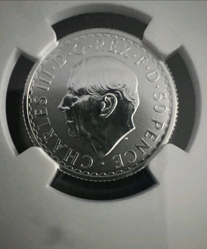 2023 Great Britain 50p Silver Britannia KC III Obv - Image 3