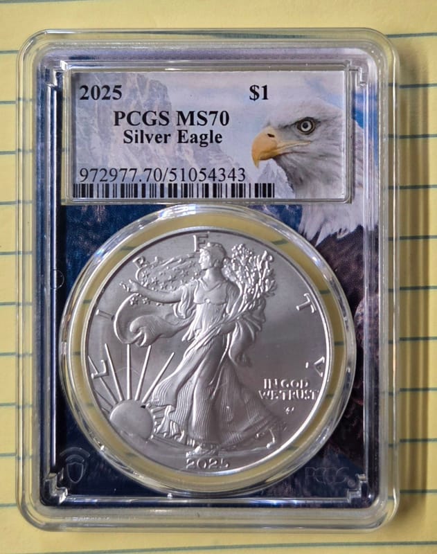 2025  $1  PCGS MS70  Silver Eagle - Image 1