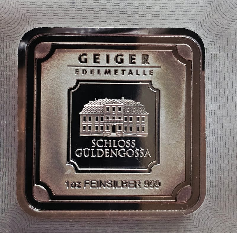 Toned 1 oz Silver Geiger Bar in Assay - Image 3