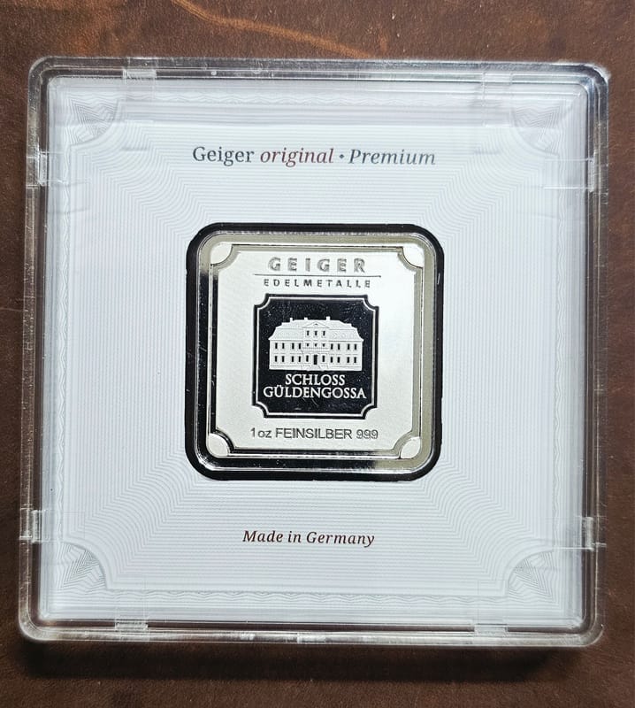 1 oz Silver Geiger Bar in Assay - Image 1